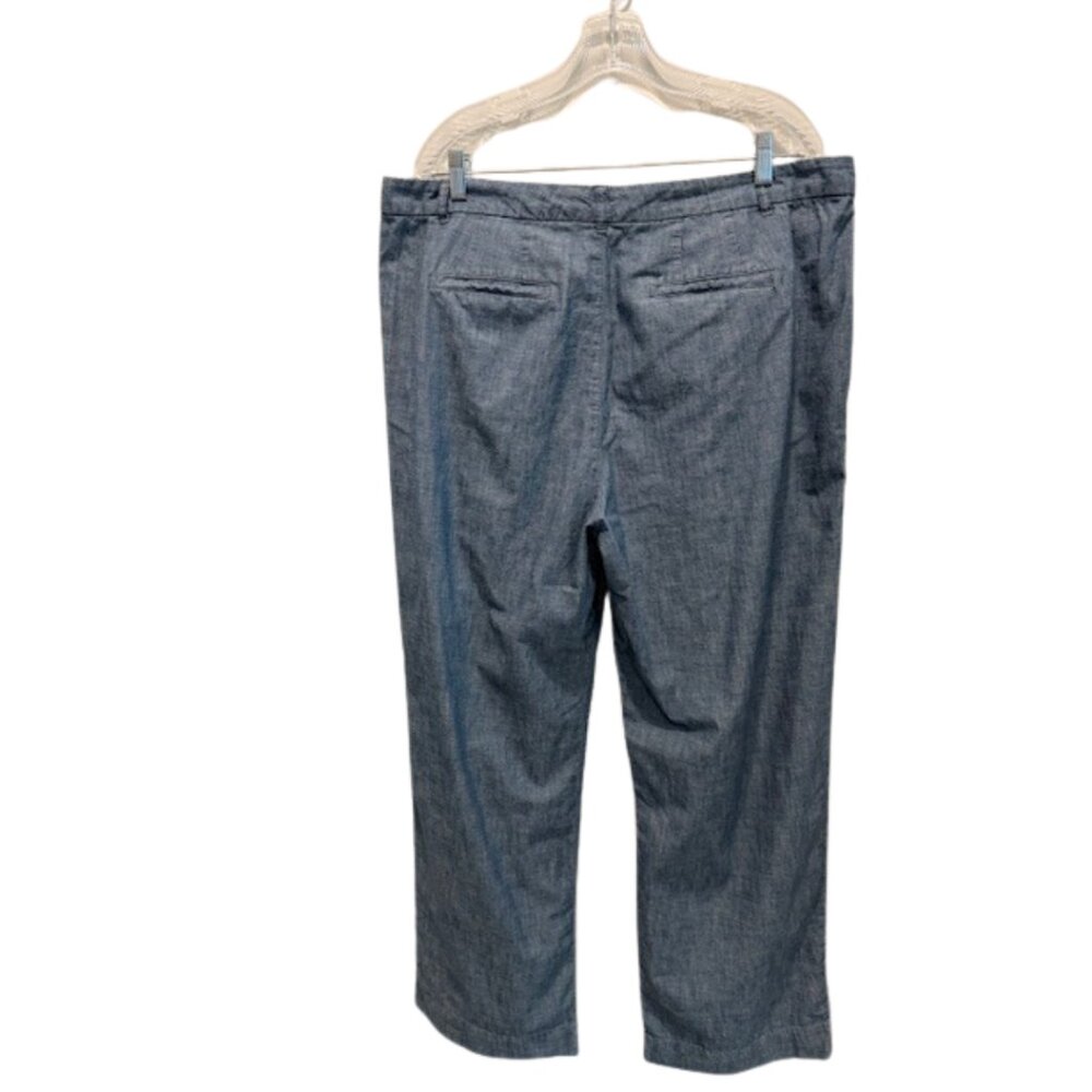 Ralph Lauren Blue Wide Leg Pants 16W Linen Blend - Picture 5 of 9